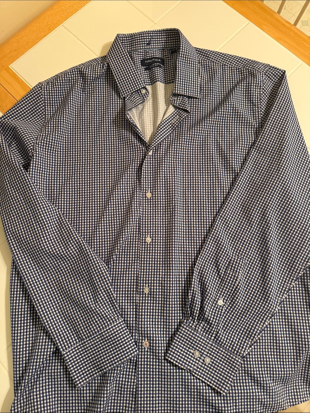 Nautica Men’s Long Sleeve Collared Dress Shirt